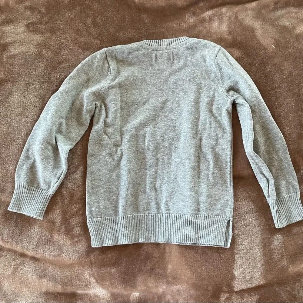 Place Girls Gray Sweater with Bright Pink Heart - Picture 3 of 5